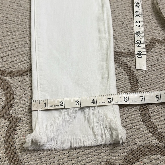 7 For All Mankind White high waisted ankle gwenevere Denim Jeans fray hems - Picture 12 of 17
